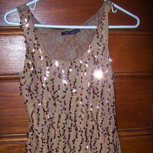 *** QED LONDON *** TOP with SEQUIN FRONT / LACE Back - BRAND NEW